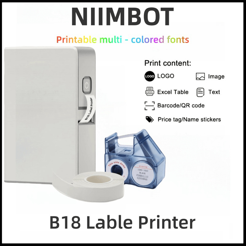 Commercial Printing Press - NIIMBOT B18 Color Label Printer, Wireless