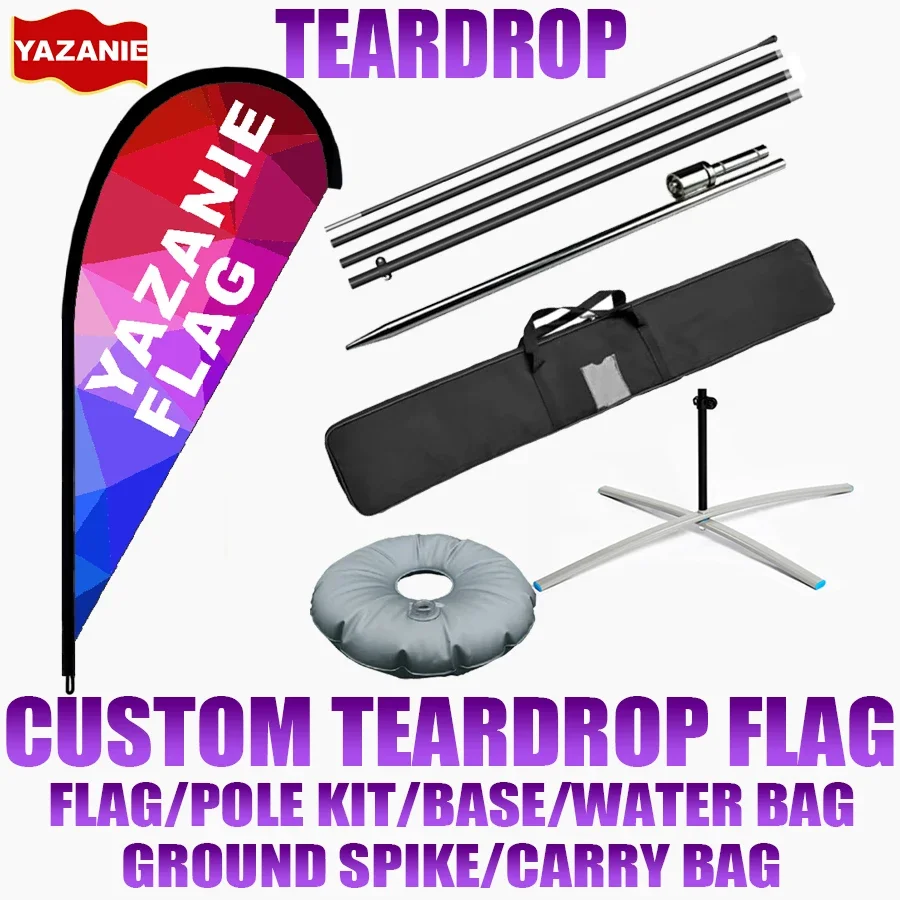 Commercial Banner Printing - Custom Advertising Teardrop Flag with Pole