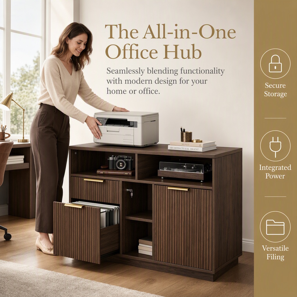 4 Drawer File Cabinet, Fluted  - Commercial Printer recension och pris