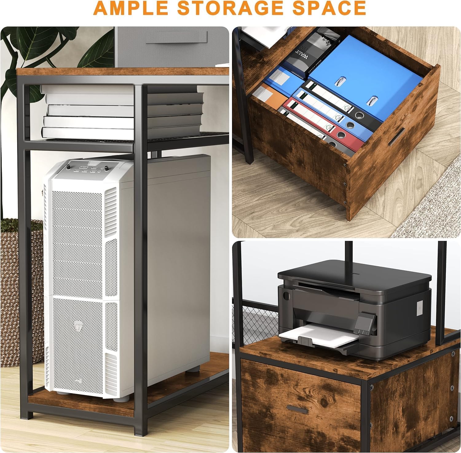Modern Computer Desk with Char - Commercial Printer recension och pris