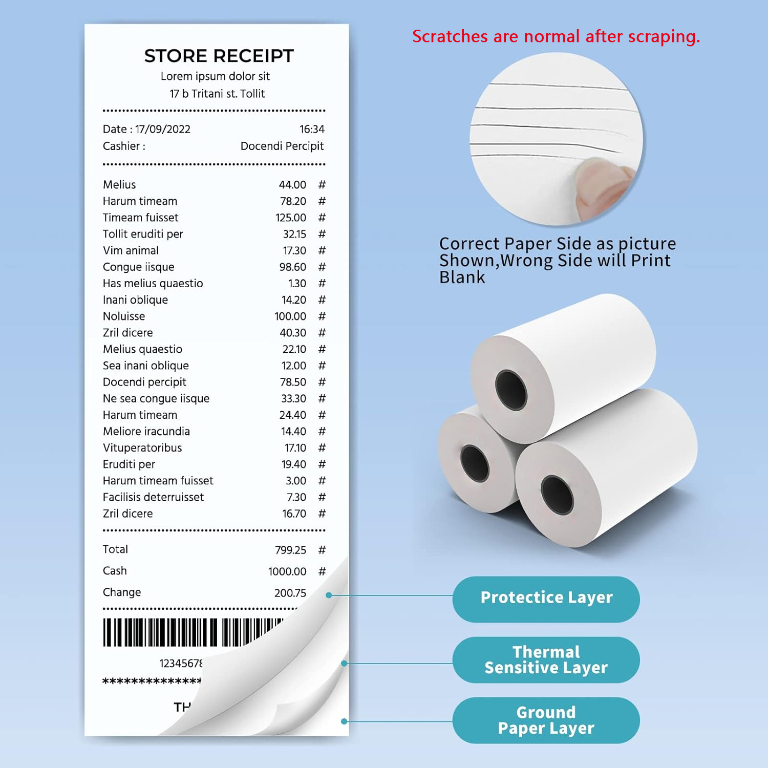 80MM Thermal Receipt Paper 3/6 - Commercial Printer recension och pris