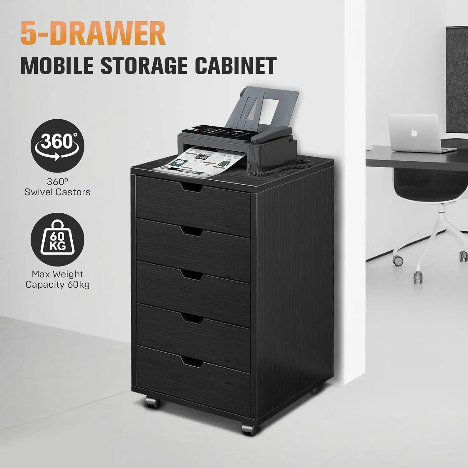 5 Drawer File Cabinet Mobile D - Commercial Printer recension och pris