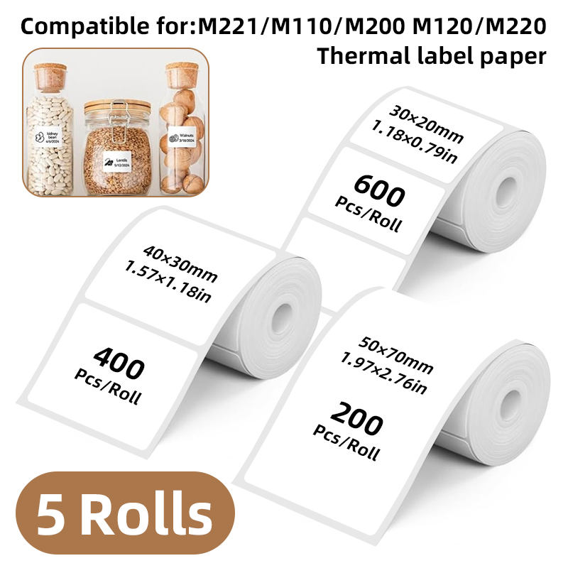 5 Rolls of White Label Sticker - Commercial Printer recension och pris